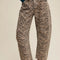 Luvoria Zebra Print Barrel Jeans