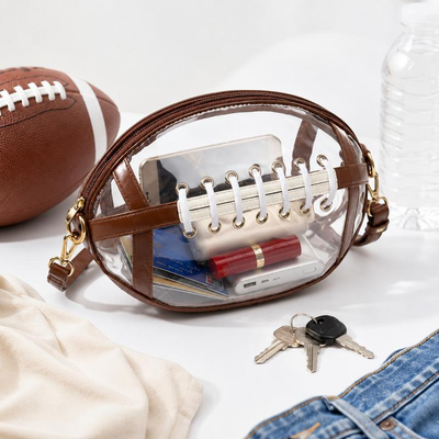 Luvoria Transparent Football Crossbody Bag