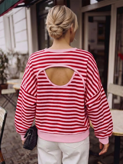 Luvoria Crew-Neck Open-back Sweater