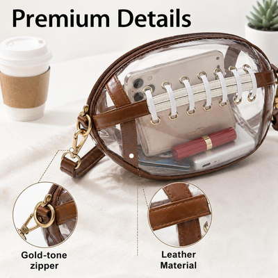 Luvoria Transparent Football Crossbody Bag