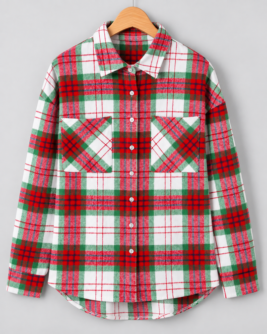Luvoria Christmas Plaid Button-Down