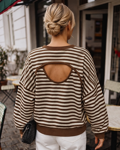 Luvoria Crew-Neck Open-back Sweater