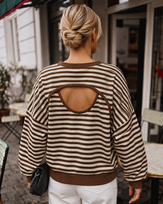 Luvoria Crew-Neck Open-back Sweater