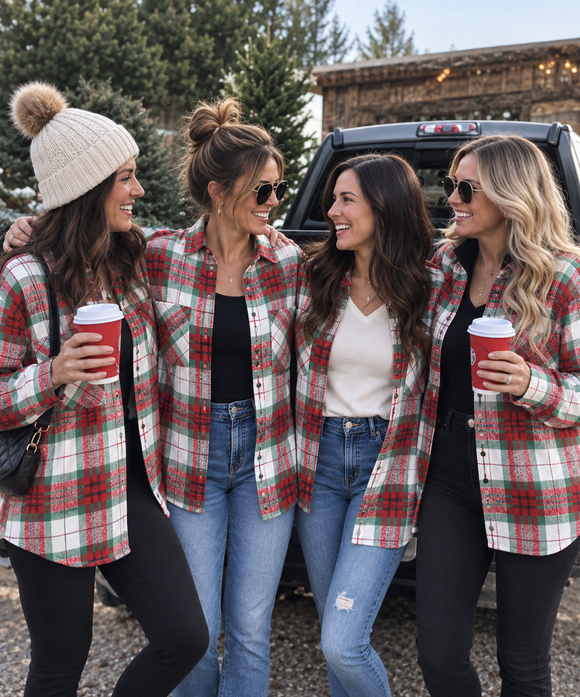 Christmas plaid button-down image