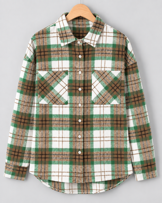 Luvoria Christmas Plaid Button-Down