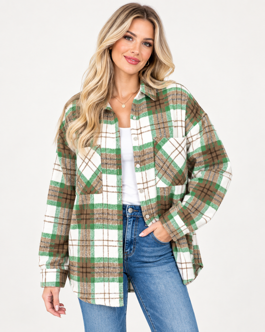 Luvoria Christmas Plaid Button-Down