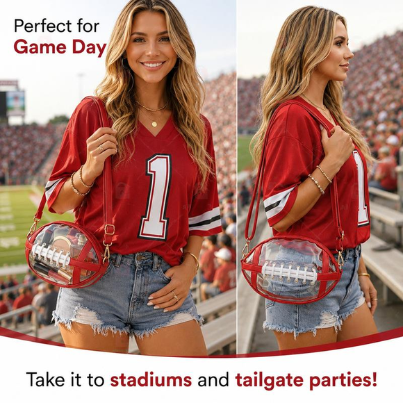 Transparent football crossbody bag
