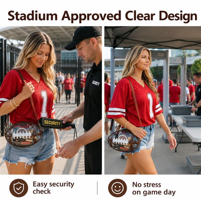 Luvoria Transparent Football Crossbody Bag