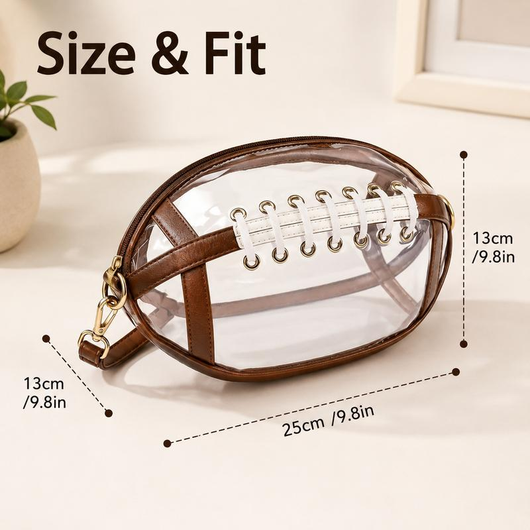 Luvoria Transparent Football Crossbody Bag